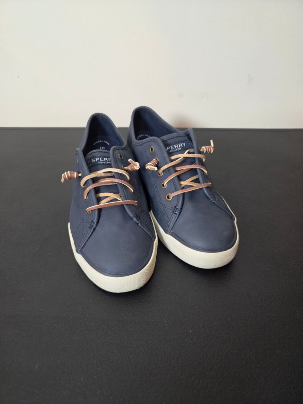 Sperry Top-Sider Crest Vibe Navy Leather Sneakers